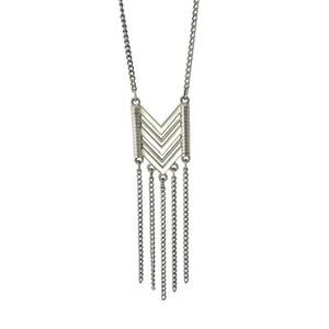 Minimalist Paparazzi Necklace Silver & White with Long chain
